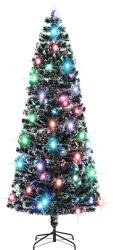 vidaXL Brad de Craciun pre-iluminat cu suport si LED-uri, 240 cm, fibra optica GartenMobel Dekor (284299)