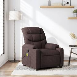 vidaXL Fotoliu de masaj rabatabil, maro închis, material textil GartenMobel Dekor (374161)