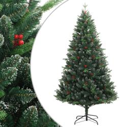 vidaXL Pom de Craciun artificial cu balamale & fructe rosii 240 cm GartenMobel Dekor (356735)