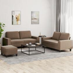 vidaXL Set de canapele, 3 piese, maro, textil GartenMobel Dekor (3201893) Canapea