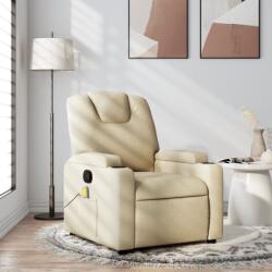 vidaXL Fotoliu rabatabil de masaj, crem, material textil GartenMobel Dekor (372386)