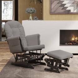 vidaXL Scaun glisant cu taburet, gri deschis, material textil GartenMobel Dekor (351666) Balansoar