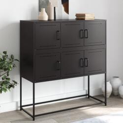 vidaXL Dulap, negru, 100, 5x39x107 cm, otel laminat la rece GartenMobel Dekor (846596) Comoda