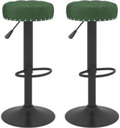 vidaXL Scaune de bar, 2 buc. , verde închis, catifea GartenMobel Dekor (332998)