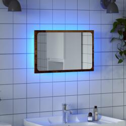 vidaXL Oglinda de baie cu lumina LED, lemn vechi, 60x8, 5x38 cm GartenMobel Dekor (856265)
