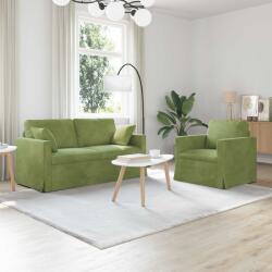 vidaXL Set de canapea 2 pcs Verde deschis 158 x 78 x 80 cm Catifea GartenMobel Dekor (3407554) Canapea