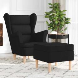 vidaXL Fotoliu cu taburet pentru picioare, negru, material textil GartenMobel Dekor (3307991)