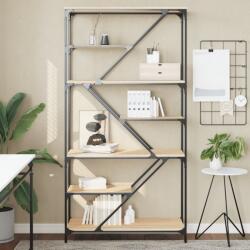 vidaXL Raft de carti stejar sonoma 91x36x176 cm lemn prelucrat si otel GartenMobel Dekor (835415) Biblioteca
