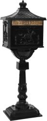 vidaXL Cutie postala cu suport cu usa Negru 42, 5 x 29, 5 x 117 cm GartenMobel Dekor (42023493)