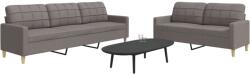vidaXL Set de canapele, 2 piese, gri taupe, material GartenMobel Dekor (3278326) Canapea