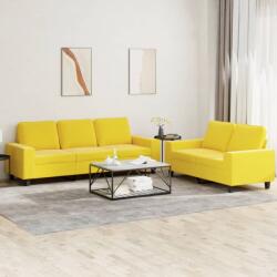 vidaXL Set de canapele, 2 piese, galben deschis, textil GartenMobel Dekor (3201903) Canapea