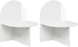 vidaXL Noptiera 2 pcs Alb foarte lucios 48 x 49 x 65 cm Lemn prelucrat GartenMobel Dekor (8001122)