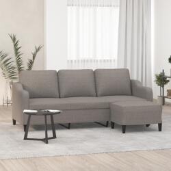 vidaXL Canapea cu 3 locuri si taburet, taupe, 180 cm, material textil GartenMobel Dekor (3201142) Canapea
