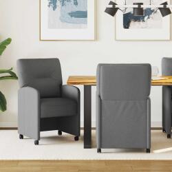 vidaXL Scaune de dining cu roti 2 pcs Gri închis 57 x 67 x 95 cm GartenMobel Dekor (42017848)