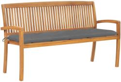 vidaXL Banca de gradina stivuibila cu perna, 159 cm, lemn masiv tec GartenMobel Dekor (3063322)