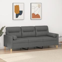 vidaXL Canapea cu 3 locuri cu pernute, gri închis, 180 cm, textil GartenMobel Dekor (3200830) Canapea
