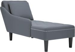 vidaXL Sezlong cu perna si cotiera dreapta, gri închis, catifea GartenMobel Dekor (4009773)