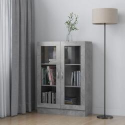 vidaXL Dulap cu vitrina, gri beton, 82, 5 x 30, 5 x 115 cm, PAL GartenMobel Dekor (802754) Biblioteca