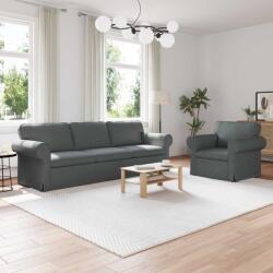 vidaXL Set de canapea 2 pcs Gri închis 245 x 82 x 80 cm tesatura GartenMobel Dekor (3407619) Canapea