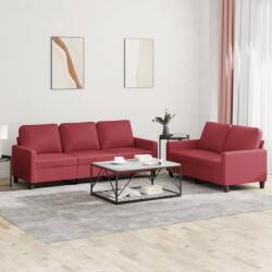 vidaXL Set de canapele cu perne, 2 piese, rosu vin, piele ecologica GartenMobel Dekor (3201421) Canapea