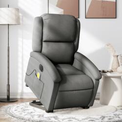 vidaXL Fotoliu electric masaj rabatabil cu ridicare, gri închis textil GartenMobel Dekor (3204201)