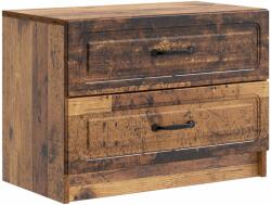 vidaXL Noptiera cu 2 sertare, aspect lemn vechi, 62 x 34, 5 x 44, 5 cm (895703)