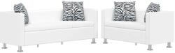 vidaXL Set canapele 3 locuri si 2 locuri, alb, piele artificiala GartenMobel Dekor (272180) Canapea