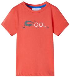 vidaXL Tricou pentru copii cu maneci scurte rosu deschis 140 GartenMobel Dekor (12088)