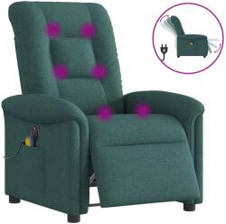 vidaXL Fotoliu electric de masaj rabatabil, verde închis, textil GartenMobel Dekor (3303250)