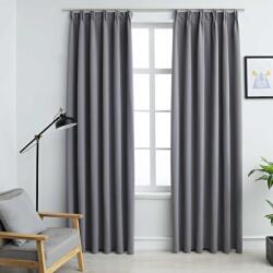 vidaXL Draperii opace cu carlige, 2 buc. , gri, 140 x 175 cm GartenMobel Dekor (134430)