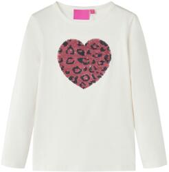 vidaXL Tricou pentru copii cu maneci lungi, ecru 104 GartenMobel Dekor (13790)