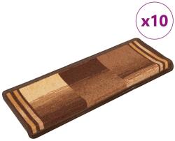 vidaXL Covorase pentru scari autoadezive, 10 buc. , maro, 65x21x4 cm GartenMobel Dekor (149845) Covor