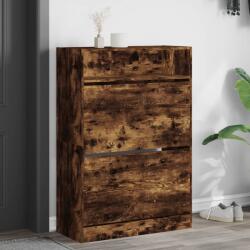 vidaXL Pantofar cu 2 sertare rabatabile, stejar fumuriu, 80x34x116 cm GartenMobel Dekor (3214410) Pantofar