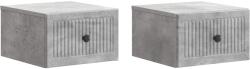 vidaXL Set 2 noptiere suspendate gri beton, 33x34, 5x20 cm, cu sertar (897922)