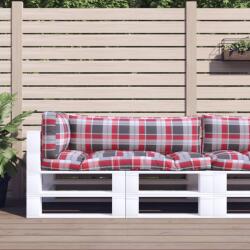 vidaXL Perne pentru paleti 3 buc. rosu carouri GartenMobel Dekor (360957)