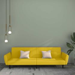 vidaXL Canapea extensibila cu 2 locuri, galben, catifea GartenMobel Dekor (375864) Canapea
