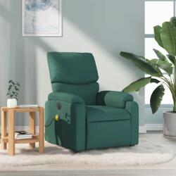 vidaXL Fotoliu de masaj rabatabil, verde închis, material textil GartenMobel Dekor (373428)