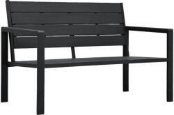 vidaXL Banca de gradina, negru, 120 cm, aspect de lemn, HDPE GartenMobel Dekor (47878)