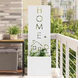 vidaXL Ghiveci de Gradina cu Panou Decorativ Alb 50 x 140 cm GartenMobel Dekor (876491)