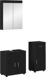 vidaXL Set de mobilier pentru baie TULUM 3 pcs Negru 60 x 34 x 63 cm GartenMobel Dekor (3398025)