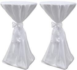 vidaXL Husa de masa alba, 70 cm, cu funda, 2 buc GartenMobel Dekor (241188)