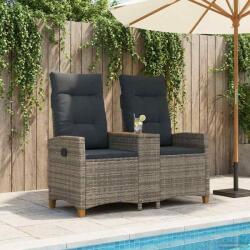 vidaXL Banca reclinabila cu masa Gri si gri închis 126 x 65 x 112 cm GartenMobel Dekor (42026814)