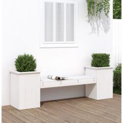 vidaXL Jardiniera banca, alb, 184, 5x39, 5x56, 5 cm, lemn masiv de pin GartenMobel Dekor (825171)