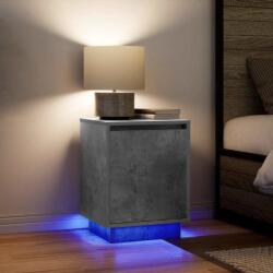 vidaXL Noptiere cu lumini LED 2 buc Beton Gri 38x34x50 cm GartenMobel Dekor (861272)