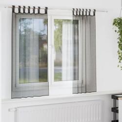 vidaXL Perdele din voile cu tabla 2 buc Negru GartenMobel Dekor (4102256)