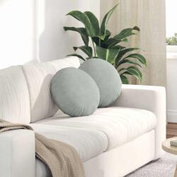 vidaXL Perne de Sezut 2 pcs Gri deschis Ø 40 x 13 cm Catifea GartenMobel Dekor (42014137)