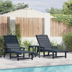 vidaXL Sezlong 3 pcs Bleumarin Polietilena GartenMobel Dekor (3335855)