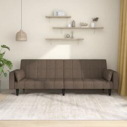 vidaXL Canapea extensibila cu 2 locuri, 2 perne, gri taupe, textil GartenMobel Dekor (375839) Canapea