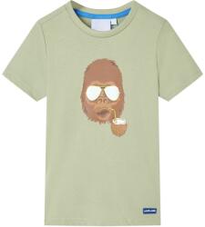 vidaXL Tricou pentru copii cu maneci scurte, kaki deschis, 116 GartenMobel Dekor (11611)