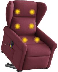 vidaXL Fotoliu de masaj electric rabatabil cu ridicare rosu vin textil GartenMobel Dekor (3303407)